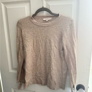 LOFT Taupe Knit Pullover
